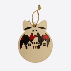 Lot de 6 assortiments de déco de Noël en bois