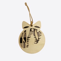 Lot de 6 assortiments de déco de Noël en bois